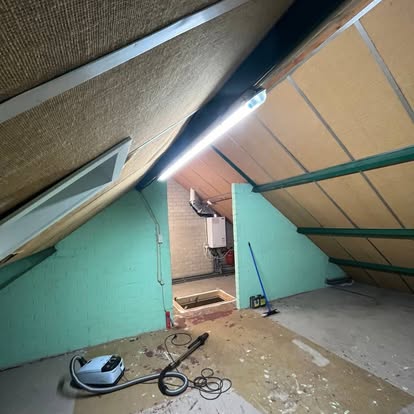 Zolder tijdens kluswerken